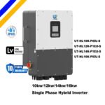 Uthink solar power 10kw-16kw single phase hybrid inverter IP65