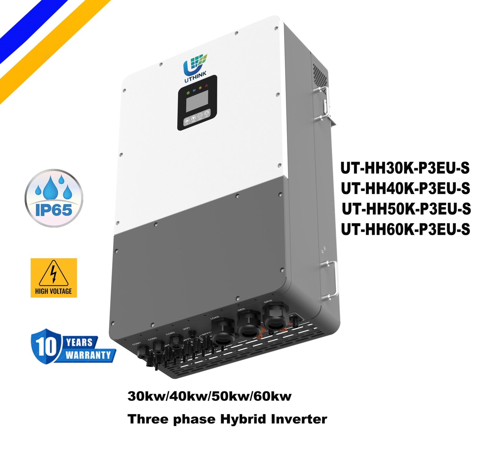 60k带lcd屏幕 (5) 50kw three phase hybrid inverter IP65 - Image 1