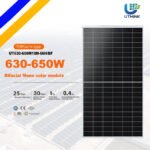 high efficient N-type HJT solar panels 630W-650W PV modules