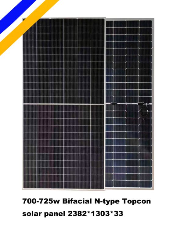 high efficient solar panels 700w-725w bifacial N-Type Topcon PV modules