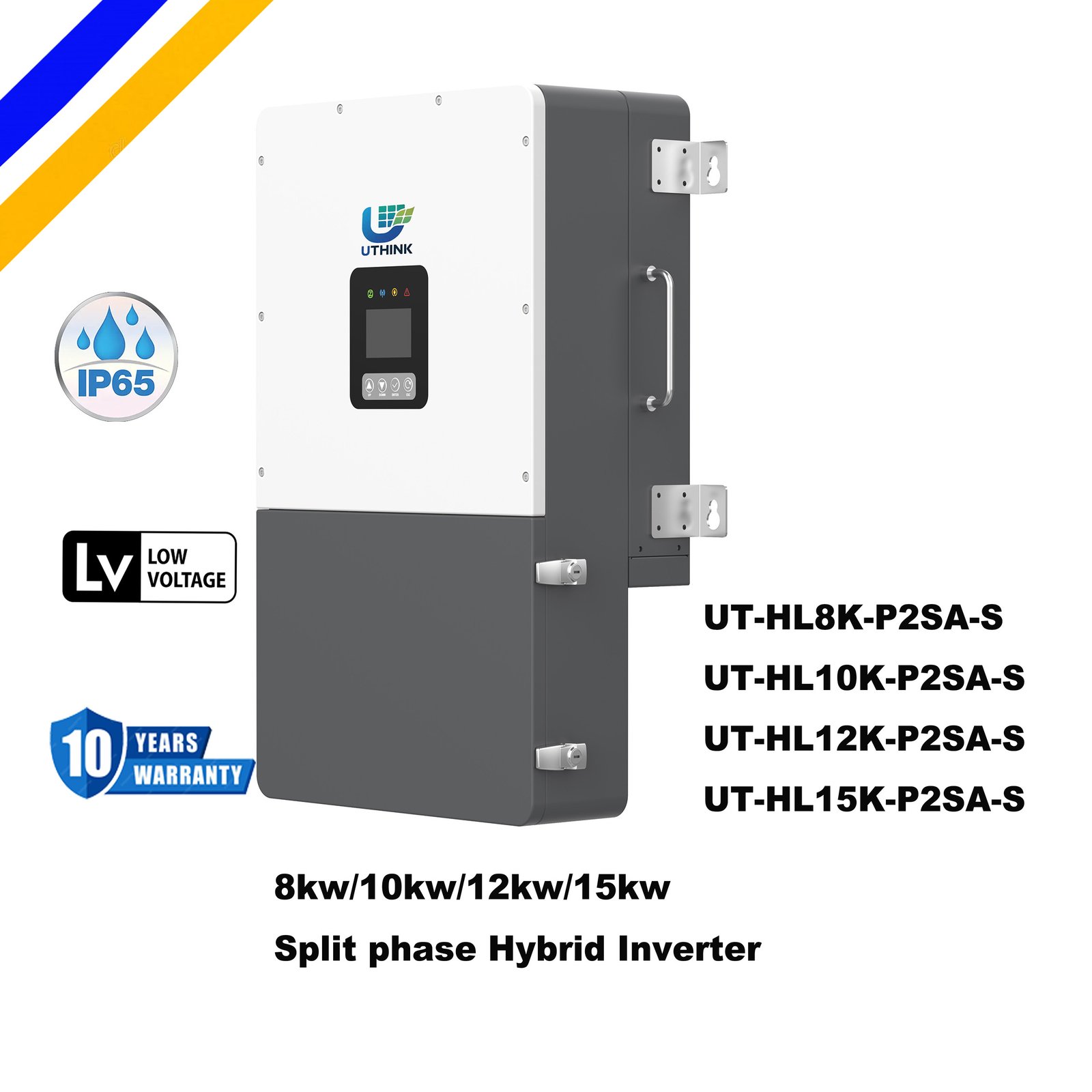 lcd局部备电.4 Uthink 8-15kw split phase low voltage hybrid inverter IP65 - Image 1
