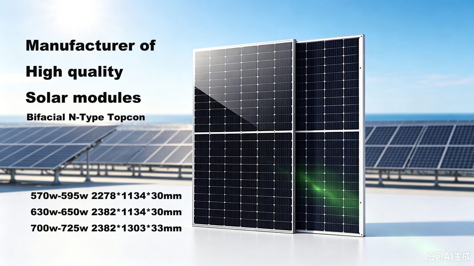 High-Efficiency Solar Modulesfrom 570W to 725W