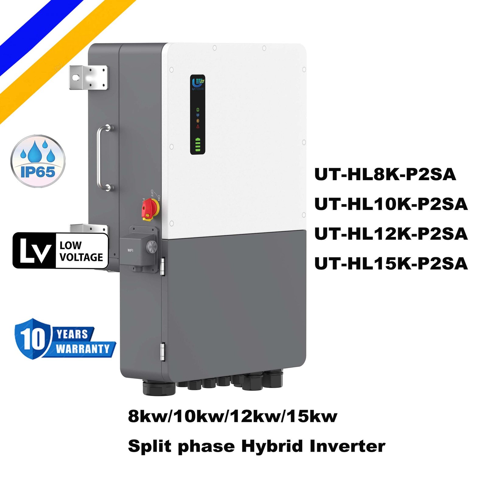 局部备电.2 中性 Uthink 8-15kw split phase hybrid inverter IP65 - Image 1